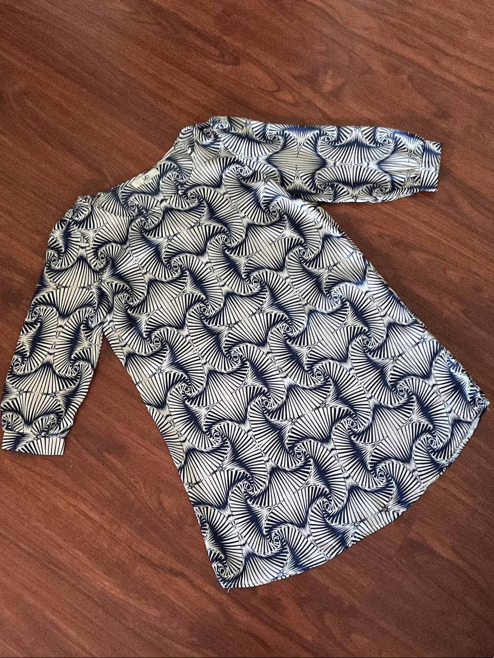 Ya Los Angeles Navy and White Graphic Shift Dress